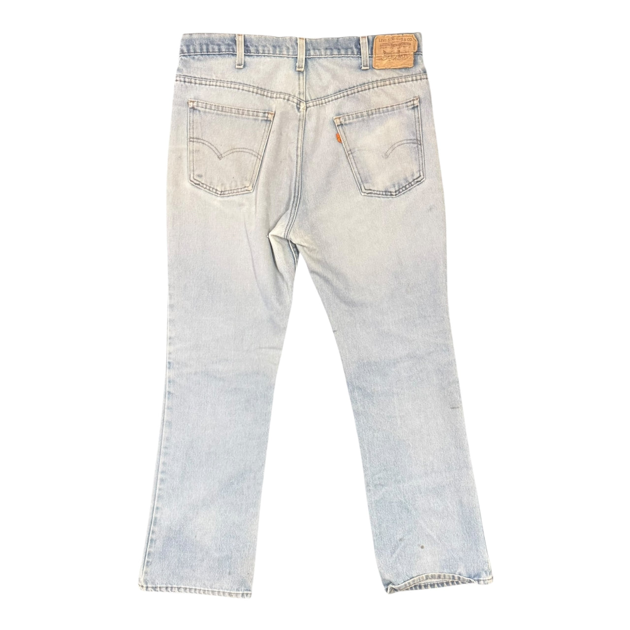 Levis Light Wash Orange Tab Flairs w/ Stains by foot