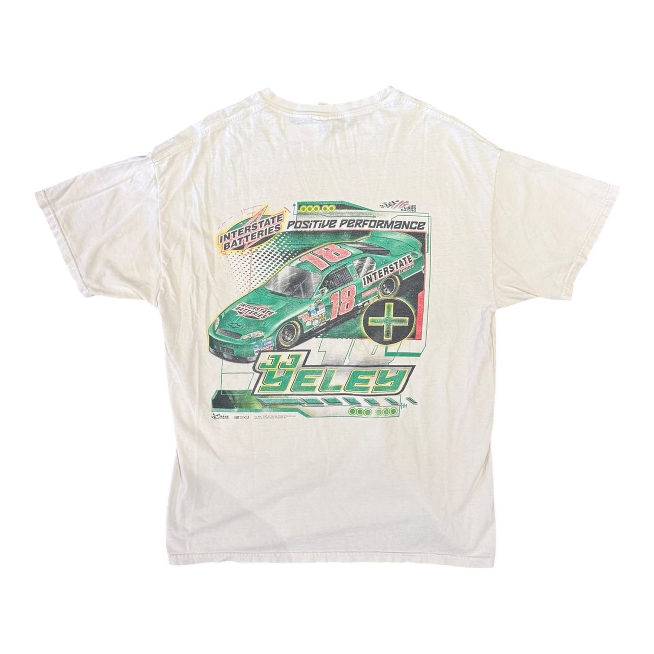 JJ Yeley white and Green NASCAR Tee