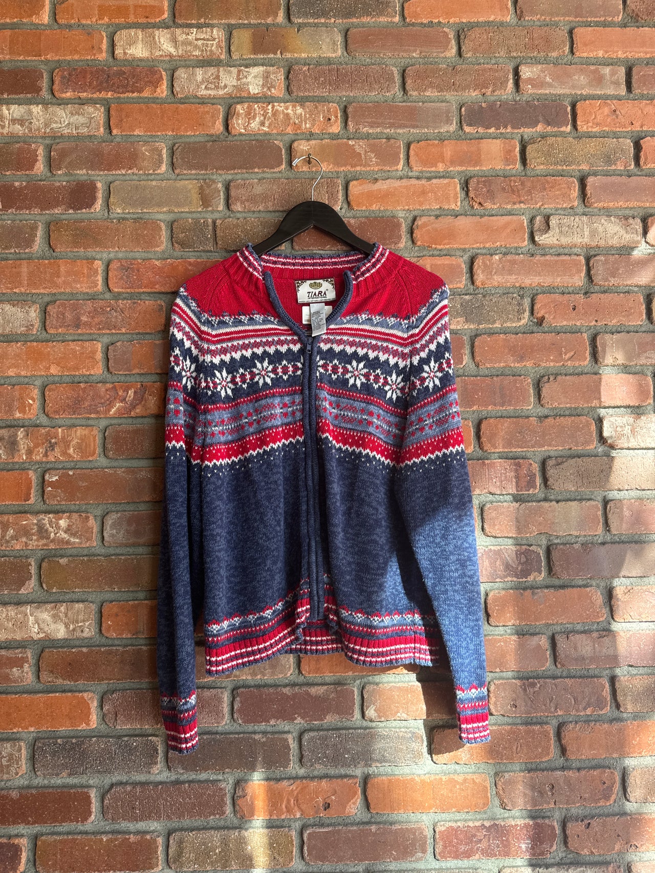 Tiara Zip Up Christmas Sweater