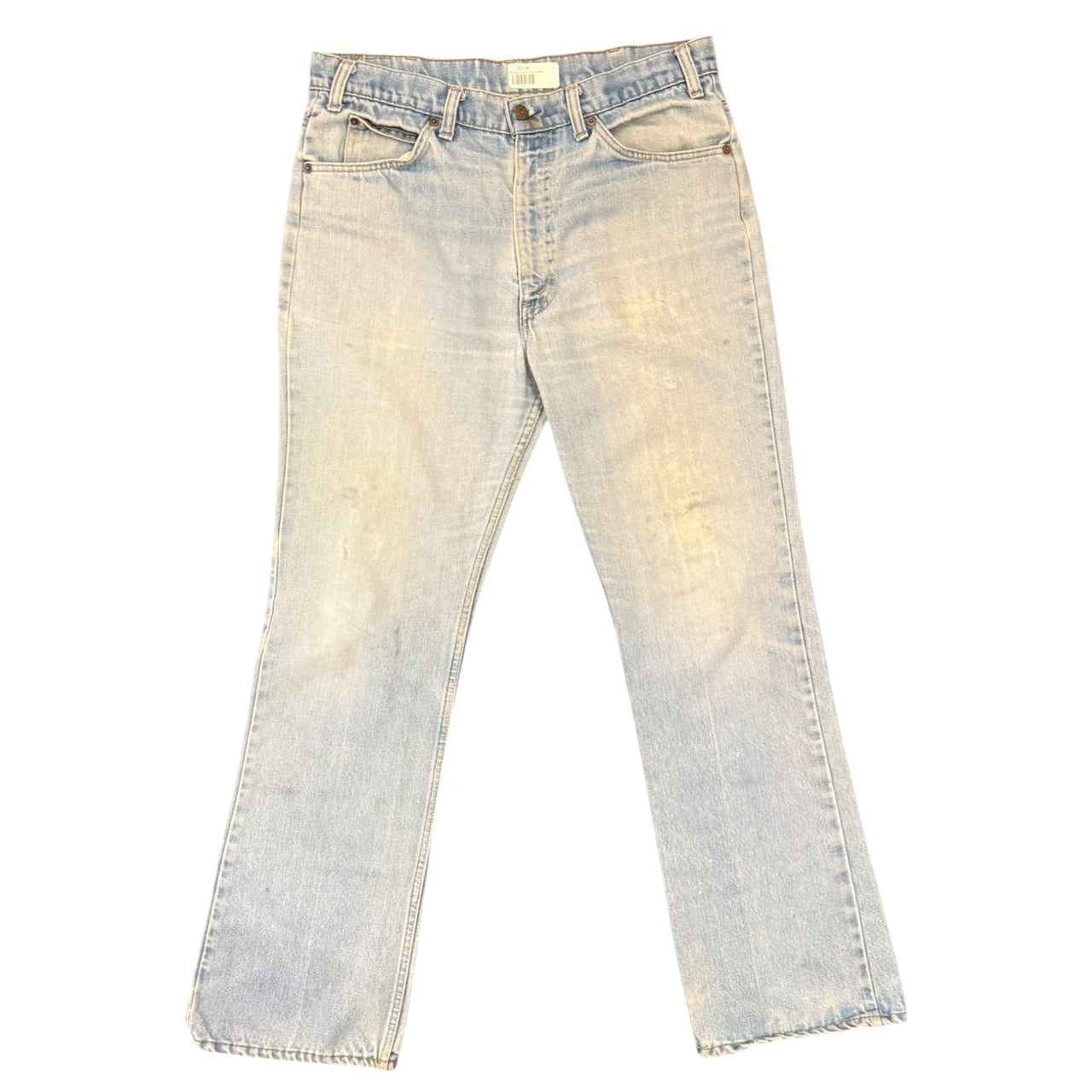 Levis Light Wash Orange Tab Flairs w/ Stains