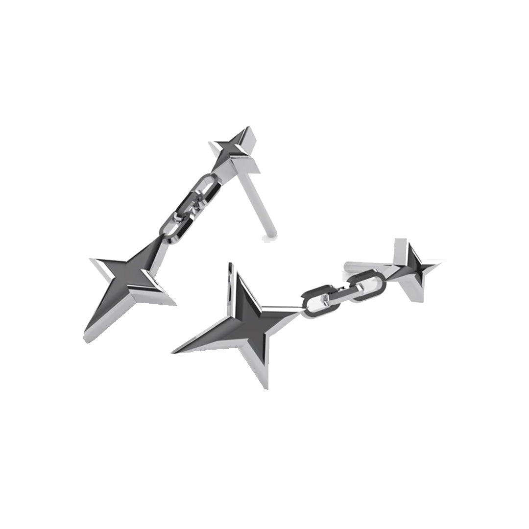 Star Dangle Earrings - Silver - Jawns