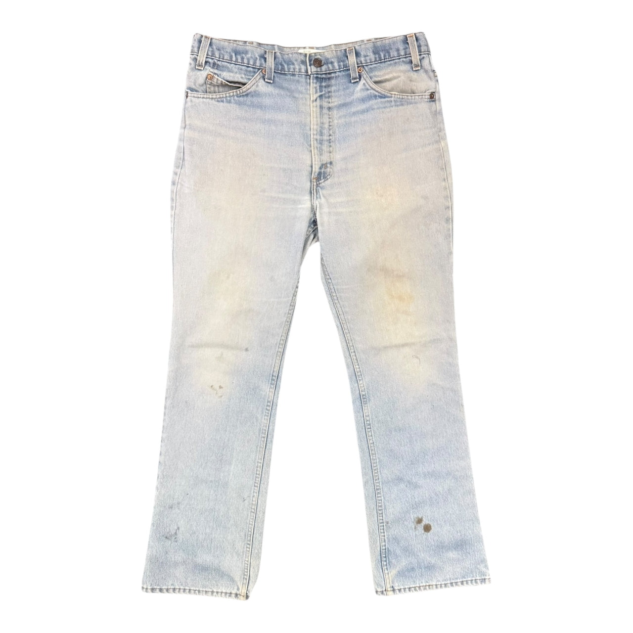 Levis Light Wash Orange Tab Flairs w/ Stains by foot