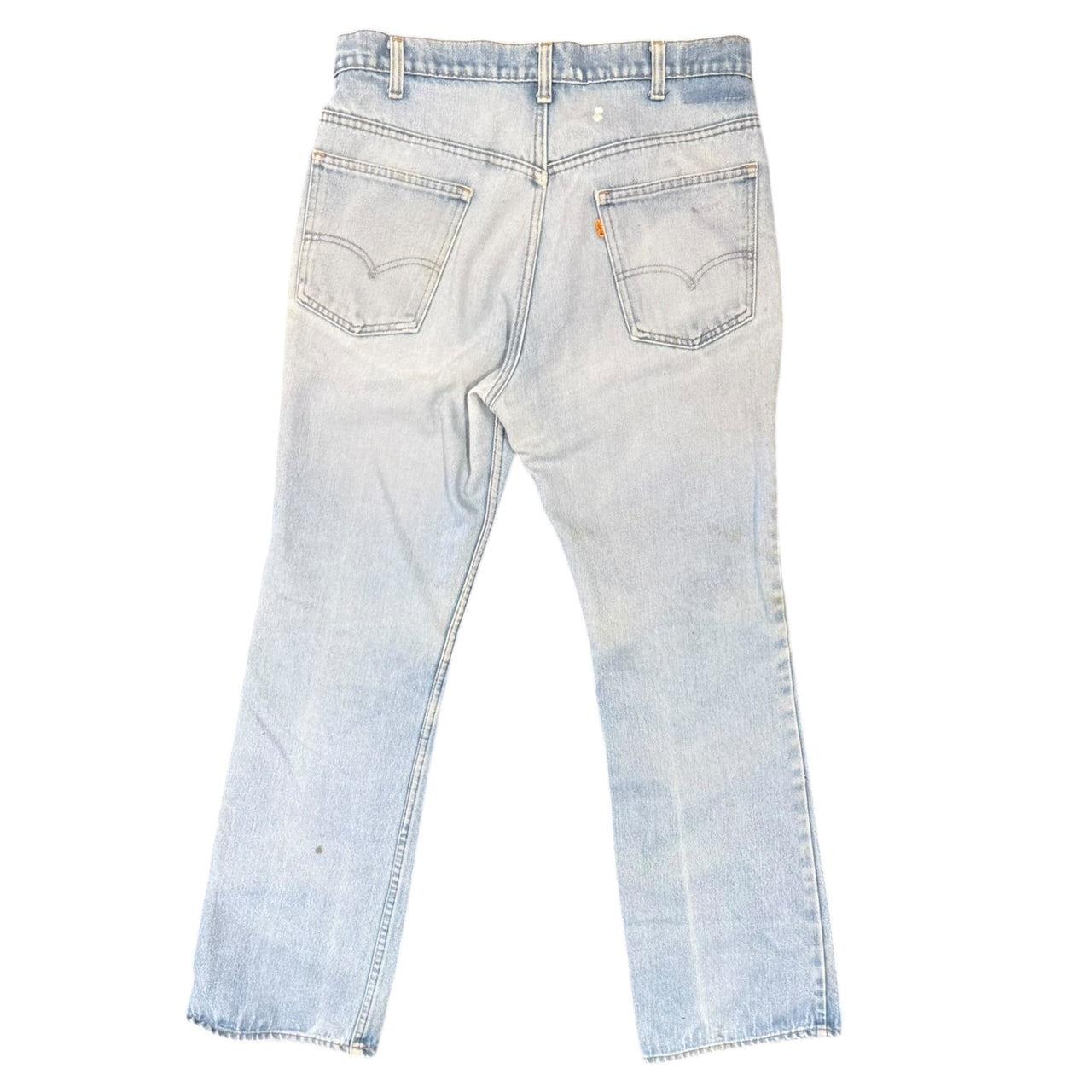 Levis Light Wash Orange Tab Flairs w/ Stains