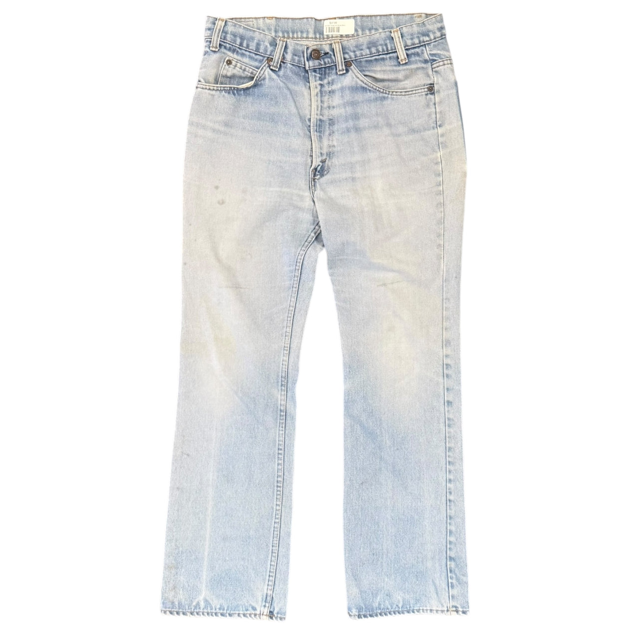 Levis Light Wash Orange Tab Flairs w/ Stains