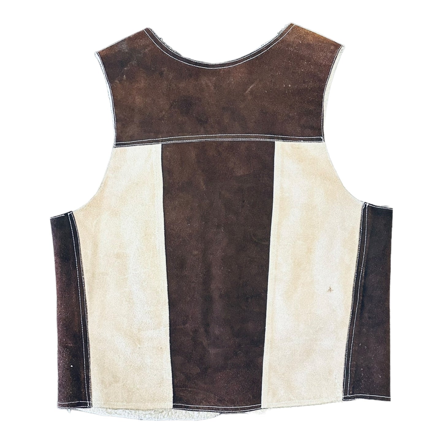 Vintage Cowhide Sherpa Multi Pattern Vest