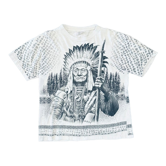 Native American Chief Front & Back Tee - L - 2c