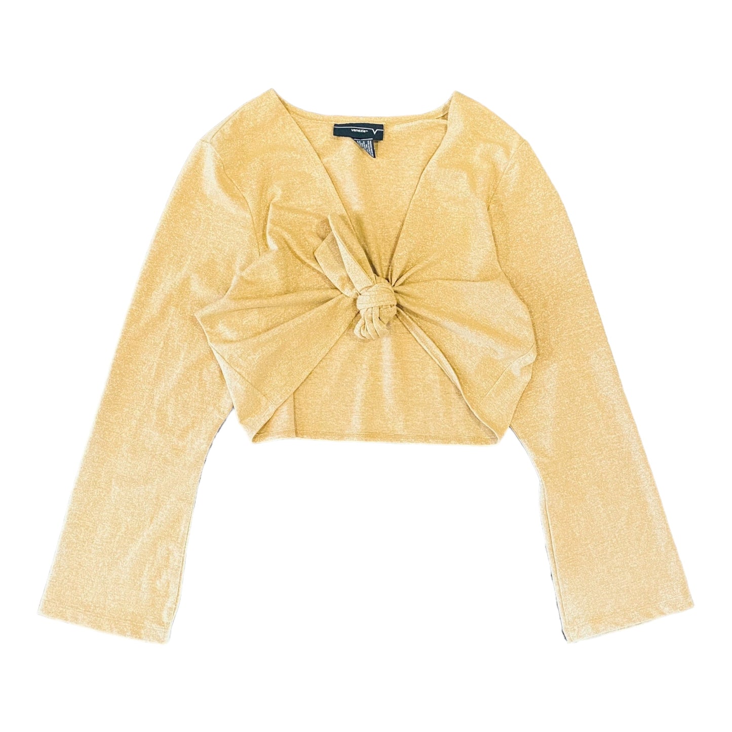 Venezia Gold Glitter Front Tie Top