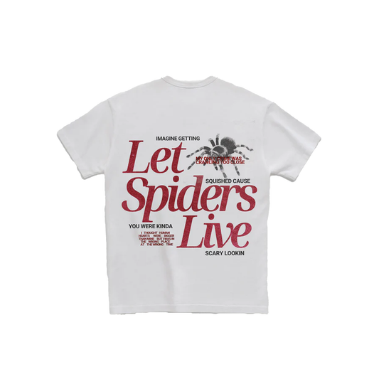 Let Spiders Live Tee - White - Dont Eat The Homies