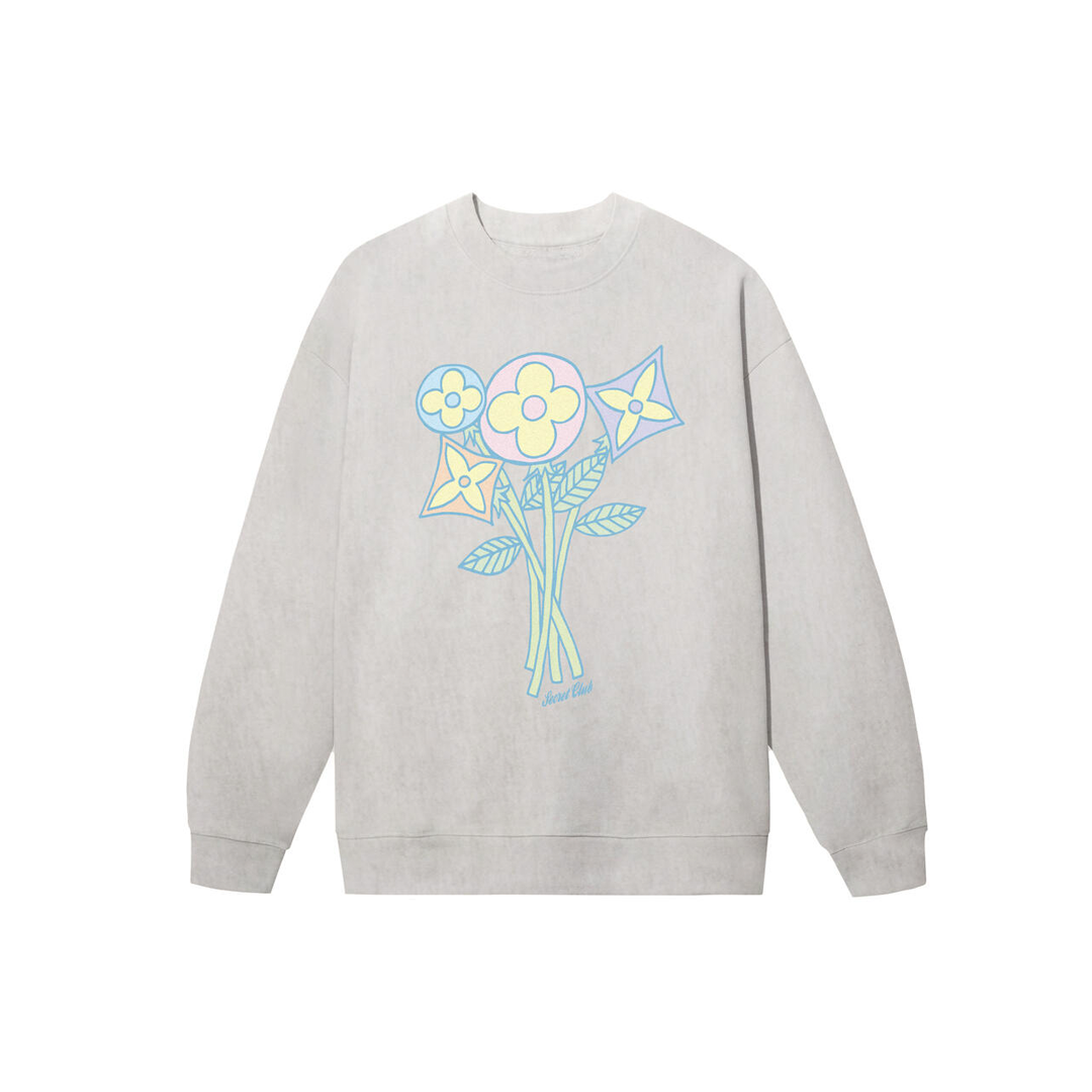 Secret Club Flower Crewneck - Ash - Chinatown Market